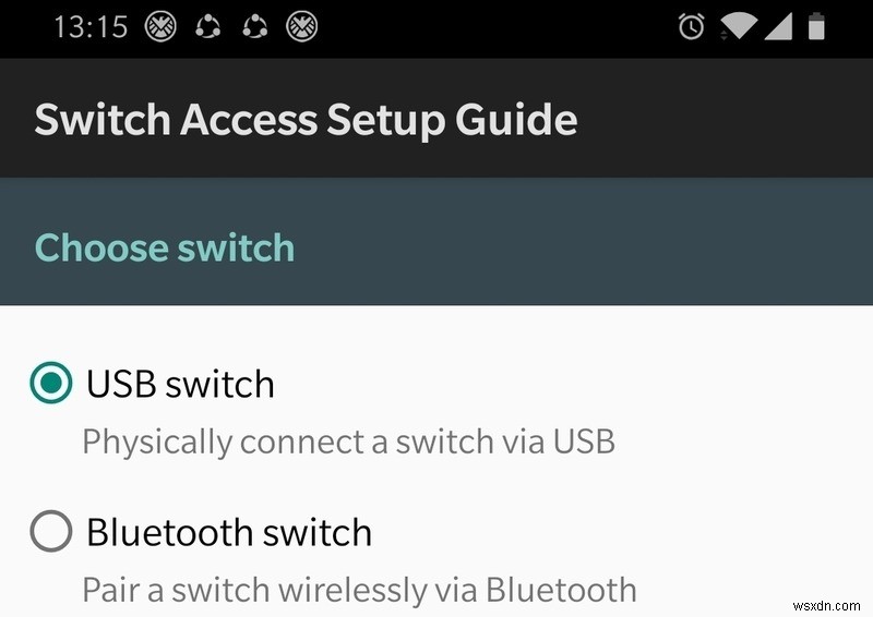 Androidスイッチアクセスを使用してスイッチで電話を制御する方法 