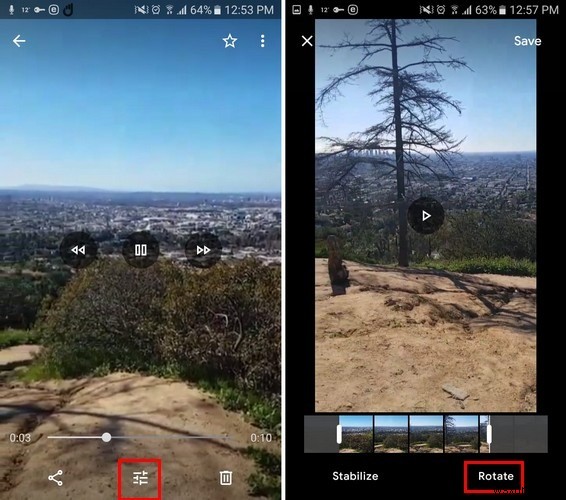 Androidで動画を回転させる方法 