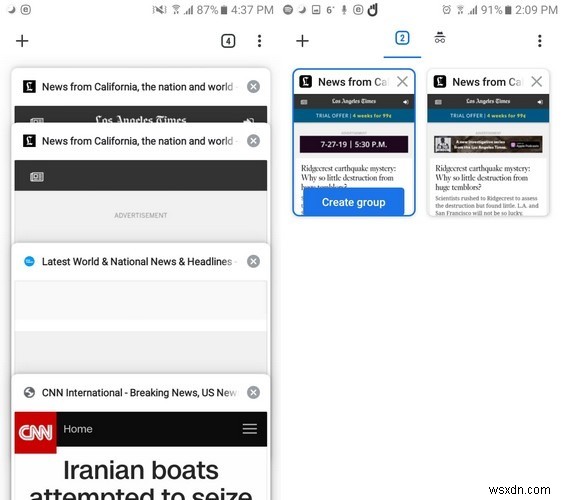 Chromeでタブのグループを作成する方法– Android 