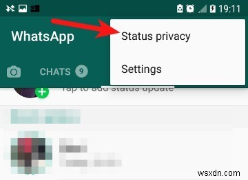 特定の人からWhatsAppステータスの更新を非表示にする方法 