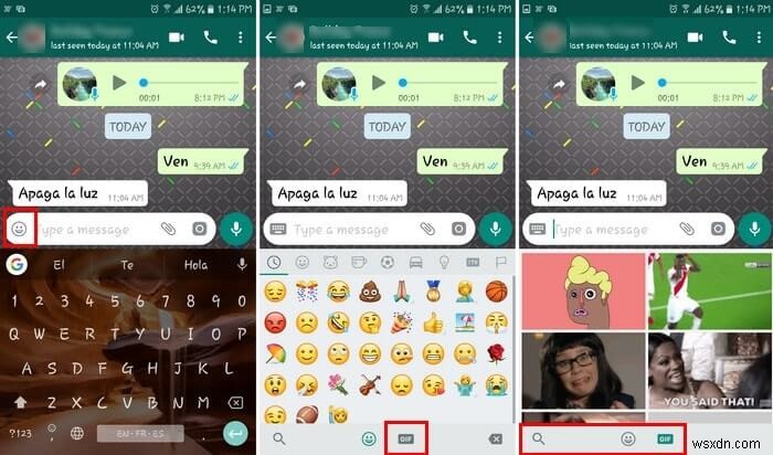 WhatsAppでGIFを作成、検索、送信する方法 