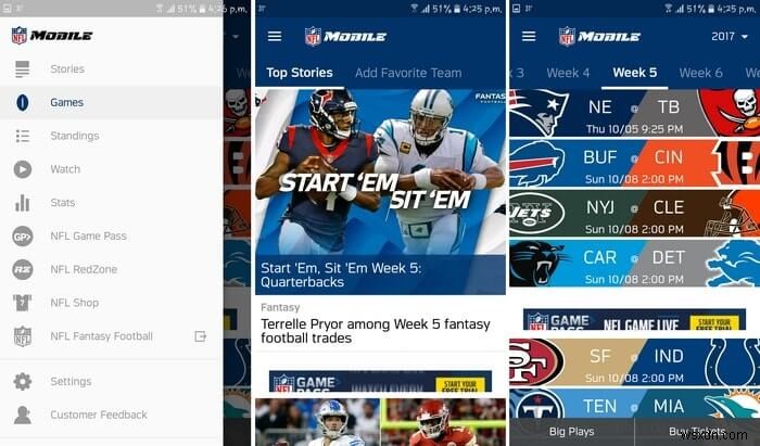 NFLファンのための最高のAndroidアプリの5 