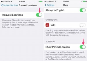 iOS10で車を駐車した場所を見つける方法 