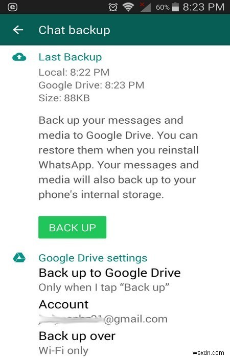 AndroidでWhatsAppをGoogleドライブにバックアップする方法 