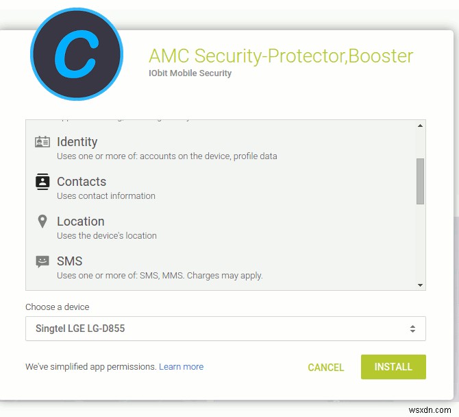 Androidレビュー用のAMCセキュリティ 