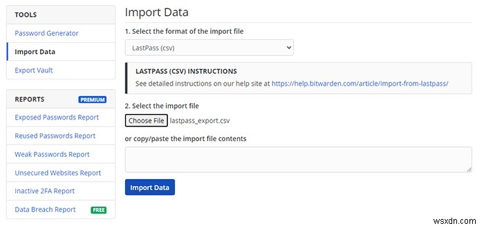 LastPassデータをBitwardenにエクスポートする方法 