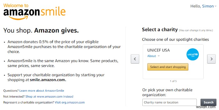 アマゾンで買い物をしながらチャリティーに寄付する方法 