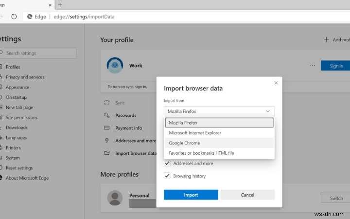 MicrosoftEdge用に複数のユーザープロファイルを作成して使用する方法 