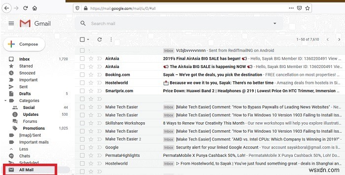 Gmailでアーカイブされたメールを取得する方法 