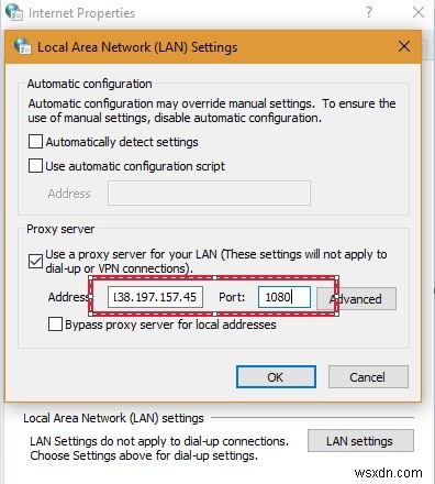 LAN上でプロキシサーバーをバイパスする方法 