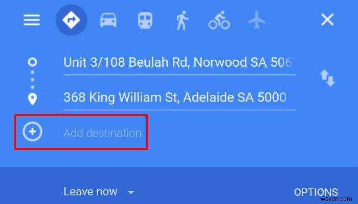 Googleマップに複数の停車地を追加する方法 