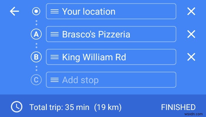 Googleマップに複数の停車地を追加する方法 