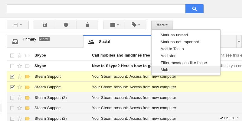 Gmailでメールスレッドをミュートおよびミュート解除する方法 
