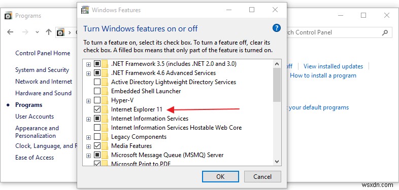 Windows10でInternetExplorerをオフにする方法 