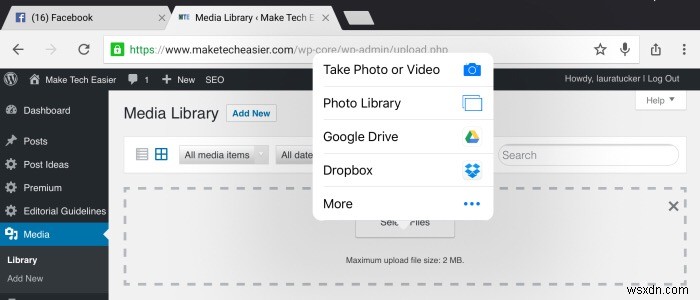 iPadのWordPressに画像をアップロードしてサイズと名前を保持する方法 
