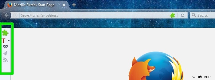 Firefoxアイコンバーを簡単に復元 