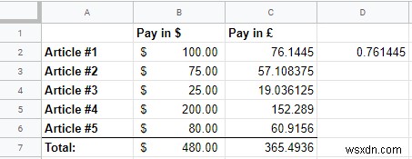 Googleスプレッドシートの通貨を自動的に変換する方法 