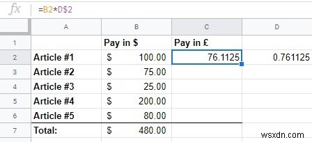 Googleスプレッドシートの通貨を自動的に変換する方法 