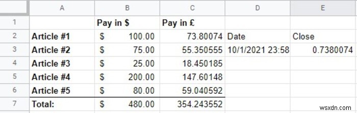 Googleスプレッドシートの通貨を自動的に変換する方法 