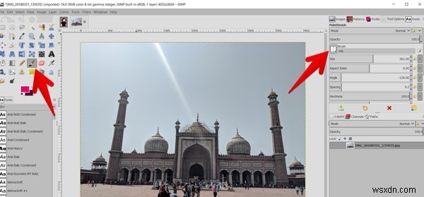 GIMPで矢印を描く方法 
