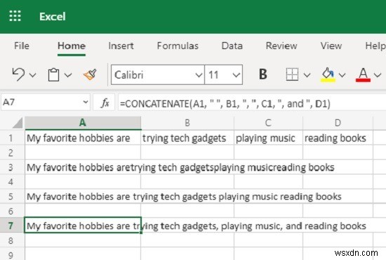 Excelで連結関数を使用する方法 