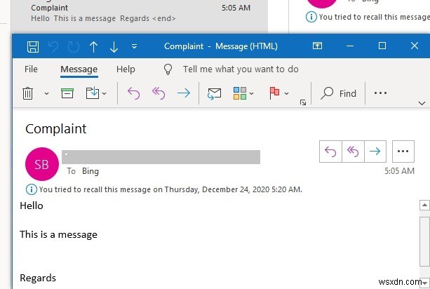 Outlookで送信された電子メールを呼び出す方法 