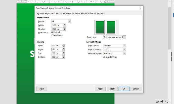 ページスタイルを使用してLibreOfficeでより良いドキュメントを作成する方法 