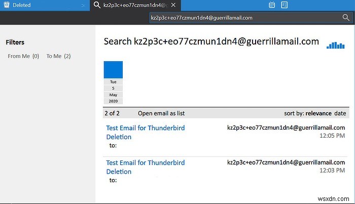 Thunderbirdのゴミ箱フォルダでメールを検索する方法 