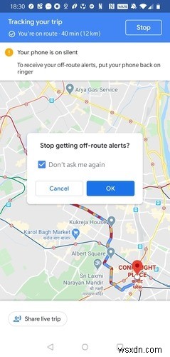 間違った方向に運転しているときにGoogleマップのアラートを取得する方法 