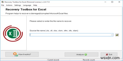 Excel用の回復ツールボックスで破損したExcelファイルを回復する方法 
