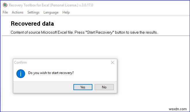 Excel用の回復ツールボックスで破損したExcelファイルを回復する 