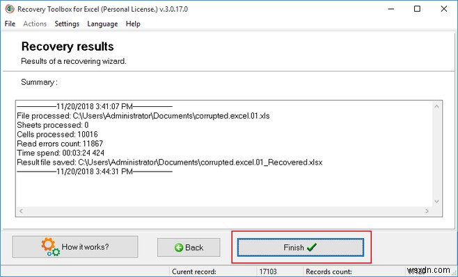 Excel用の回復ツールボックスで破損したExcelファイルを回復する 