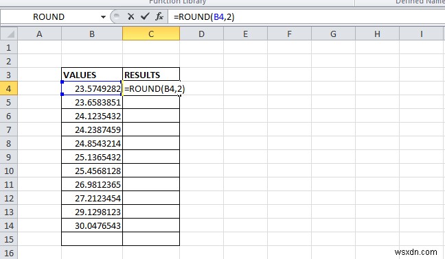 ROUND関数を使用してExcelで数値を丸める方法 