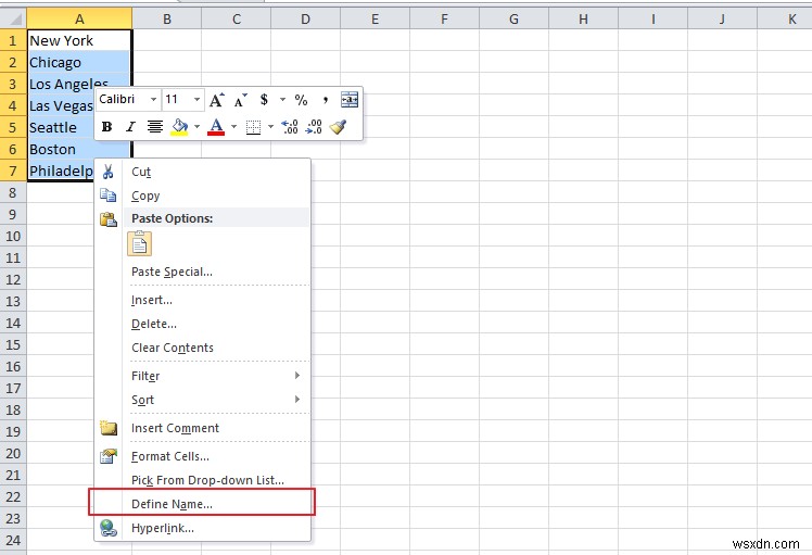 MicrosoftExcelでドロップダウンリストを作成する方法 