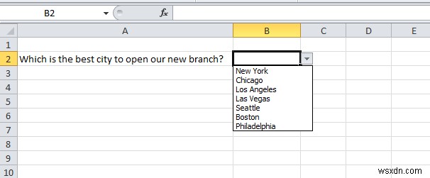 MicrosoftExcelでドロップダウンリストを作成する方法 