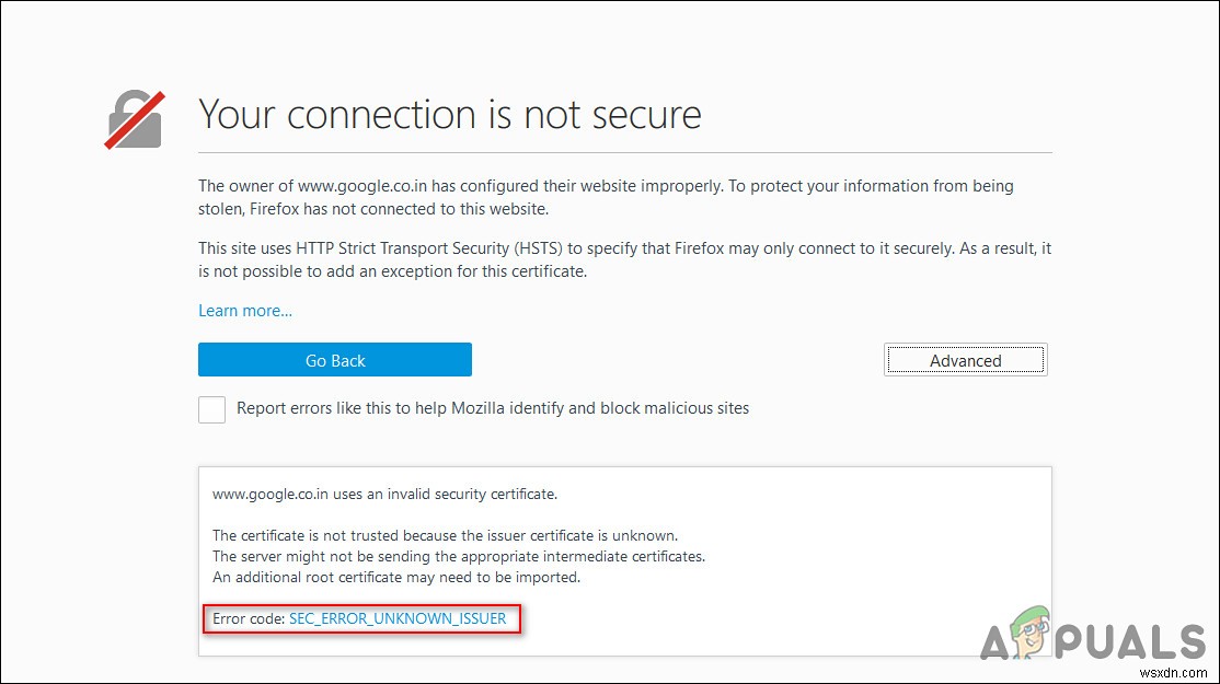 FireFoxでSEC_ERROR_UNKNOWN_ISSUERエラーを修正する方法は？ 