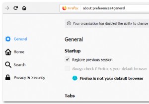 Firefoxで「組織が一部のオプションを変更する機能を無効にしている」を修正する方法は？ 