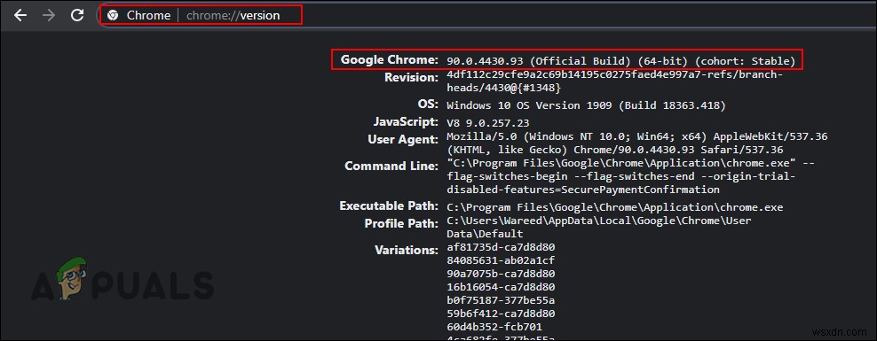 GoogleChromeのバージョンとChromeが最後に更新された時刻を確認してください 