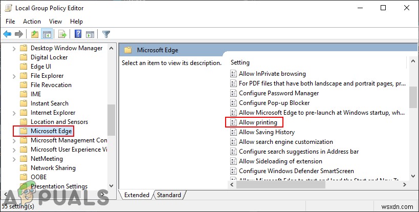 Windows10のMicrosoftEdgeで印刷を無効にする方法は？ 