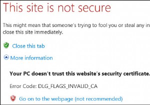 エラーコードを修正する方法：DLG_FLAGS_INVALID_CA 