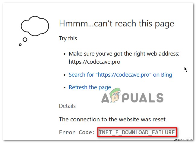 修正：EdgeおよびIE11のエラーコード「INET_E_DOWNLOAD_FAILIURE」 