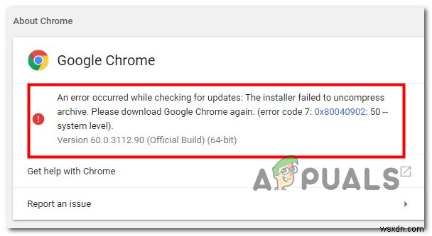 GoogleChromeアップデートエラー0x80040902を修正する方法 