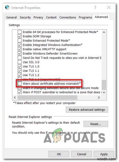 修正：InternetExplorerまたはEdgeのDLG_FLAGS_SEC_CERT_DATE_INVALID 