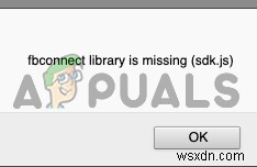 Windowsで「fbconnectライブラリがありません（sdk.js）」エラーを修正するにはどうすればよいですか？ 