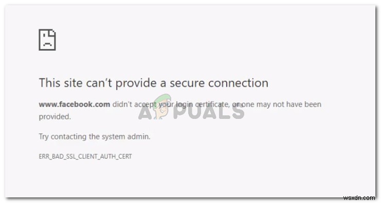 修正：ERR_BAD_SSL_CLIENT_AUTH_CERT 