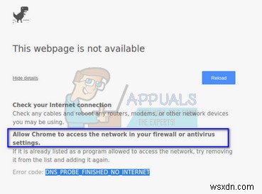 修正：ファイアウォールまたはウイルス対策の設定でChromeがネットワークにアクセスできるようにする 