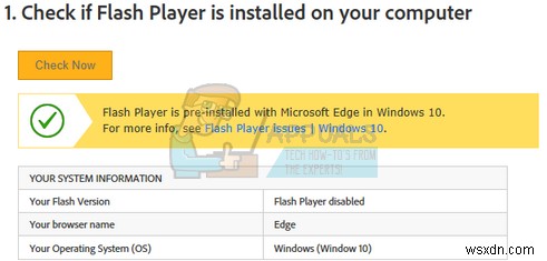 修正：FlashPlayerがMicrosoftEdgeで機能しない 