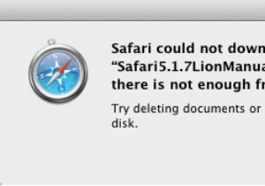 修正：十分なディスク容量がないため、Safariはファイルをダウンロードできませんでした 