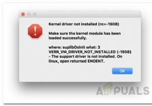 Macで「KernalDriverNotInstalled（rc =-1908）」エラーを修正する方法 