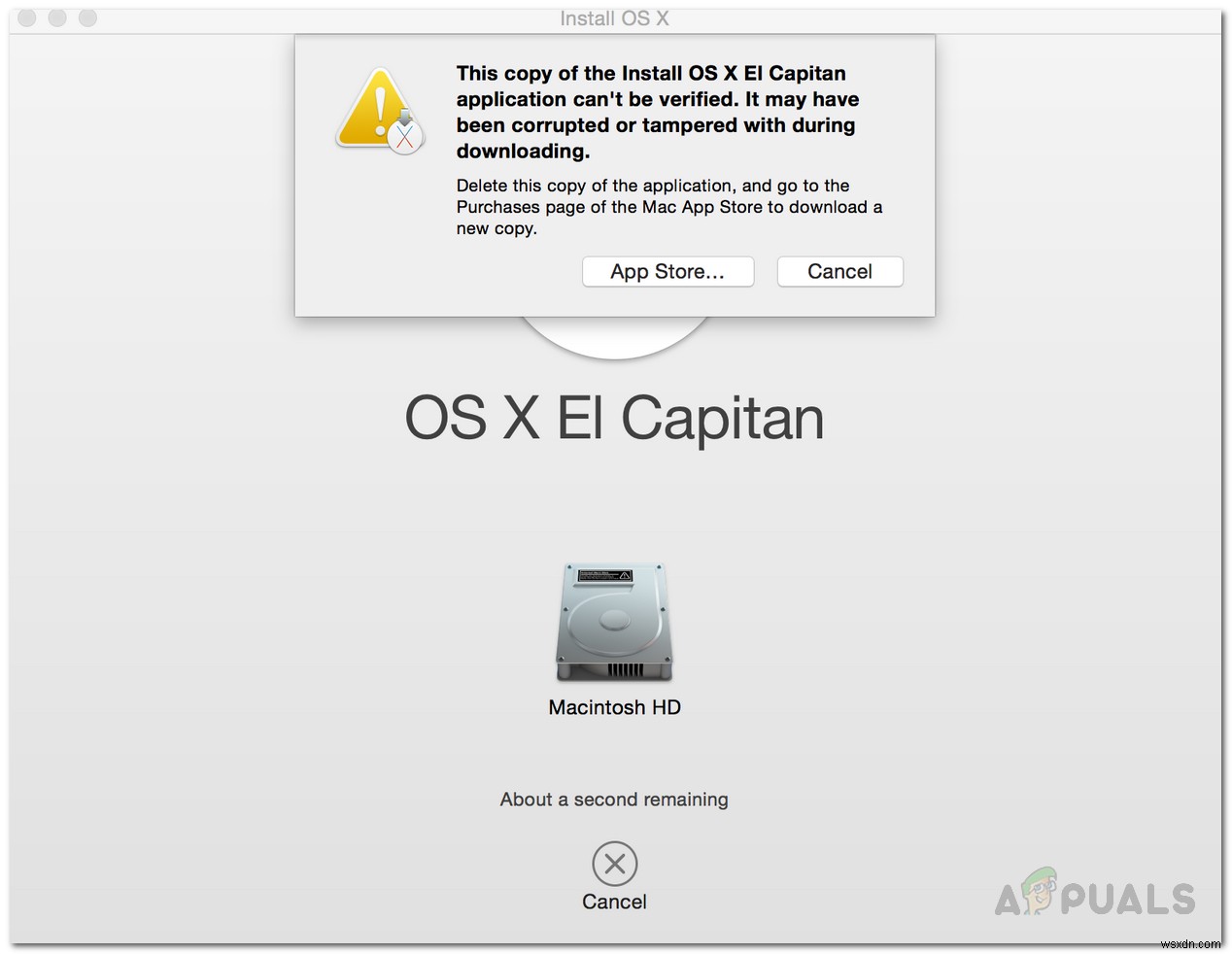 [修正]インストールOSXElCapitanアプリケーションのこのコピーを確認できません 